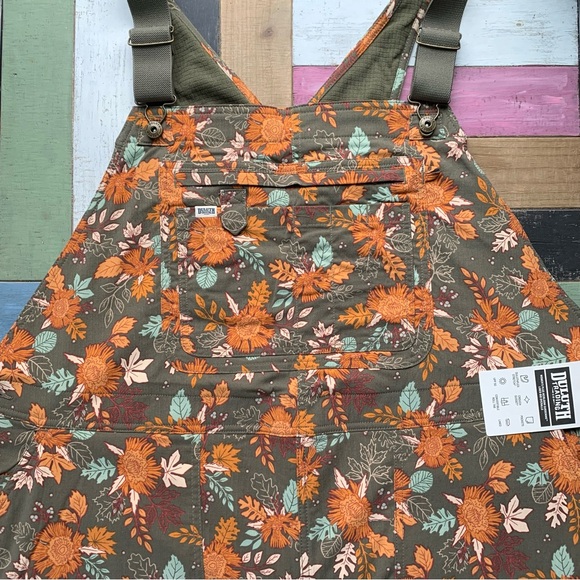 NWT Duluth 3X x31L Heirloom Gardening Lined Bib Overalls Loden Autumn Leaves - Picture 6 of 9